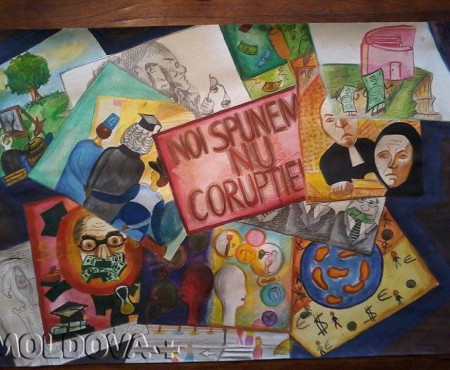 O elevă din Chișinău combate corupția prin desene sociale